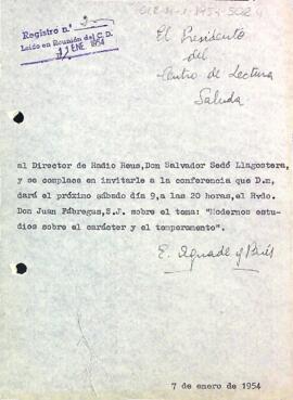 Carta del president al director de Radio Reus