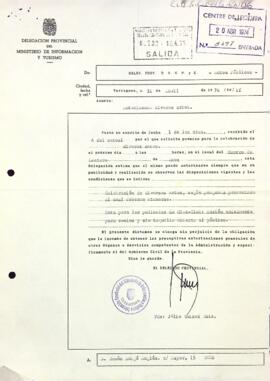Autorització per a la celebració dels actes programats