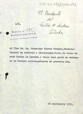 Carta del president a Francisco Sintes Obrador