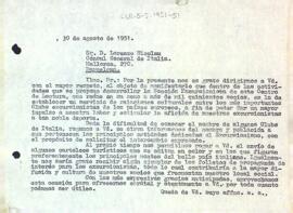 Carta de la Secció Excursionista al Cònsul General d'Itàlia