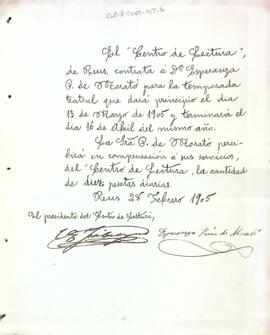 Contracte de treball d'Esperanza Perín de Morató