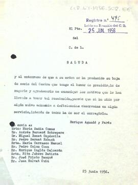 Carta del president als socis que recentment han sol·licitat la seva baixa