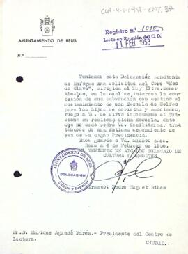 L'alcalde pregunta sobre l'escola de solfeig del Centre de Lectura