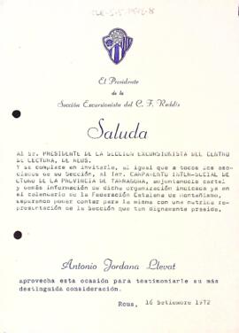 Carta del Club de Futbol Reddis