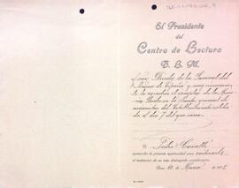 Carta d'agraïment al director del Banco de España