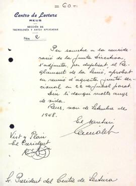 Reglamento Sección Tecnología y Artes Aplicadas