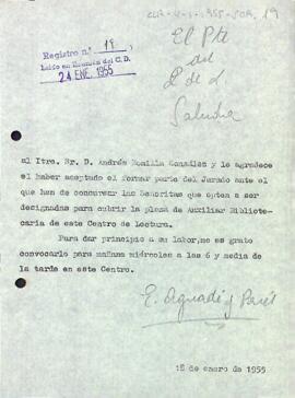 Agraïment a Andrés Bonilla per formar part del jurat