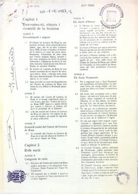 Estatuts del Centre de Lectura de Reus