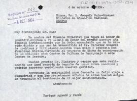 Carta d'agraïment del president al ministre d'Educació Nacional