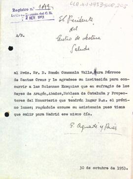 Carta del president a Romà Comamala Valls