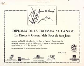 Diploma de la Trobada al Canigó