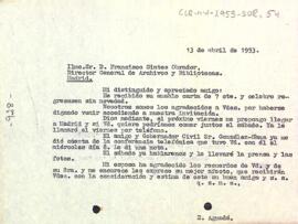 Carta del president al director general d'arxius i biblioteques