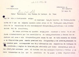 Carta del Marquès de Santa María del Villar a la Secció Excursionista