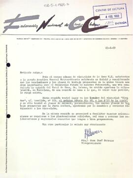 Carta de la Federación Nacional de Cine Clubs