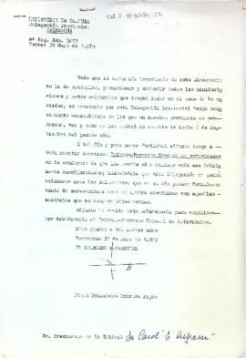 Carta de la Delegació de Tarragona del Ministeri de Cultura reclament informes mensuals de la Coral L'Eixam