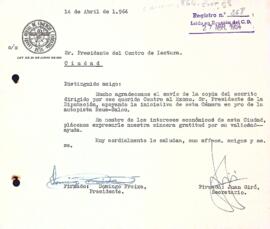 Agraïment de la Cambra Oficial de Comerç i Indústria