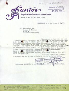 Carta de Santos organizaciones teatrales al president del Centre de Lectura