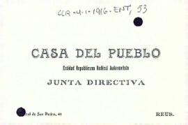 L'entitat Casa del Pueblo informa que hi haurà una estudiantina que passarà a cantar per davant del Centre de Lectura