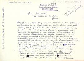 Carta d'Emilio Cano de Castro al president del Centre de Lectura