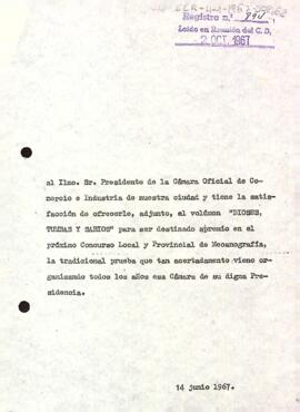 Carta del president a la Cambra Oficial de Comerç i Indústria de Reus