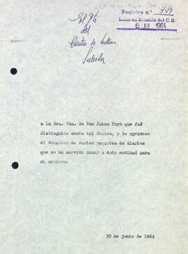 Agraïment per uns donatius
