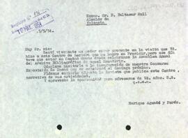 Carta del president a l'alcalde de València