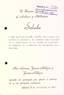 Carta del Director General de Archivos y Bibliotecas