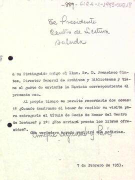 Carta del president al director general d'arxius i bibliotecas