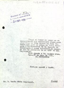 Carta d'Enric Aguadé a Ramon Rodón Constantí