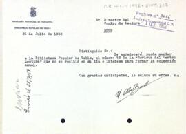 La Biblioteca Popular de Valls demana un número de la Revista