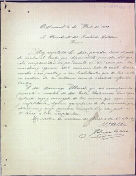 Carta de Cebrián Cabrera comunicant el regal que fa arribar al Centre a nom de Jules LaHousse