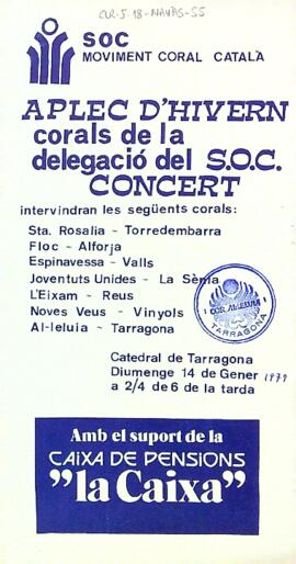 Aplec d'hivern, corals de la Delegació del S.O.C. Concert