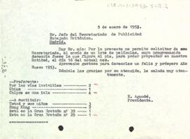 Carta del president al cap del secretariat de publicitat de l'ambaixada britànica