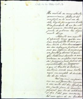 Carta de Manuel Benavent acceptant el càrrec de vicepresident