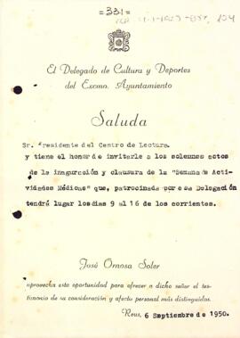 Invitació a la Semana de Actividades Médicas