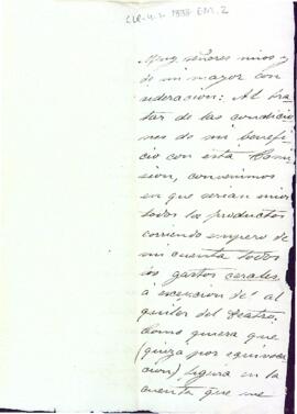 Carta de Jeroni Bartolí reclamant per una factura errònia