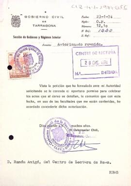Autorització per a la celebració d'una reunió