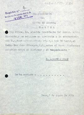 Carta d'invitació del president a l'alcalde de Reus