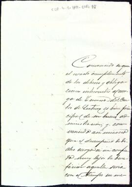 Carta de renúncia de Jaume Sabater al seu càrrec de Tresorer