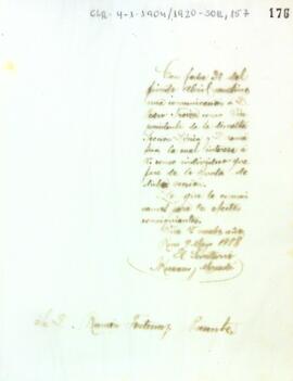 Comunicació de la junta de govern a Ramon Fortuny, com a membre de la junta que era de la Secció Lírica i Dramàtica, per informar de la carta que s'ha enviat a Pedro Freixa