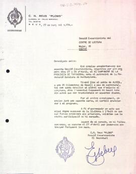 Carta del Club Natació Reus Ploms