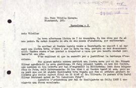 Carta del president a Pere Vilella Macaya