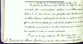 Carta del president Isidor Frias al president de l'Ateneu Igualadí informant que se li fa donatiu d'un exemplar del certamen