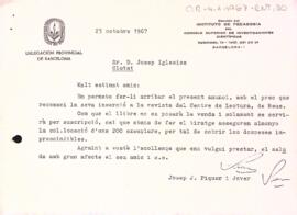 Carta de Josep J. Piquer i Jover a Josep Iglésies