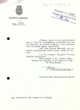 Informació dels noms dels nous delegats