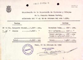 Liquidació econòmica de l'exposició de Joaquim Cadena Portal