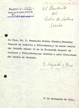 Carta del president a Francisco Sintes Obrador