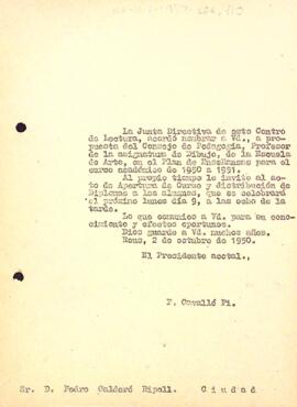 Pere Calderó serà el professor de dibuix per a l'Escola d'Art