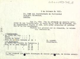 Carta del president al cap del secretariat de publicitat de l'ambaixada britànica