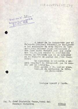 Carta del president a Josep Capedevila Casas
